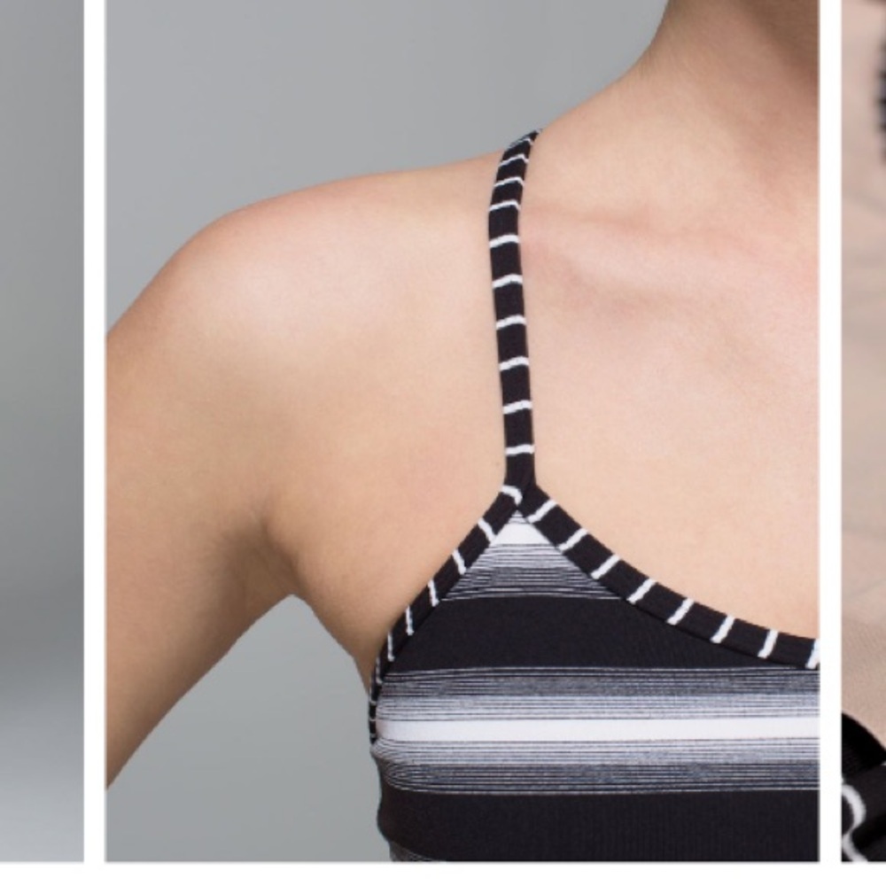 Lululemon athletica Women’s Power Y Work Out Tank Capilano Stripe Black White - Picture 4 of 15